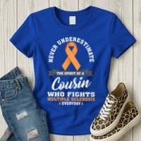 Cousin Fights Multiple Sclerosis Ms Warrior Gift Women's T-Shirt thumb 3