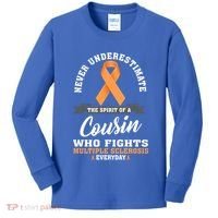 Cousin Fights Multiple Sclerosis Ms Warrior Gift Kids Long Sleeve Shirt thumb 0