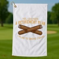 Cigar For Men Cigar Smoker Grandpa Dad Fathers Day Golf Towel thumb 1