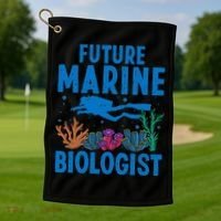 Cool Future Marine Biologist For Marine Biology Golf Towel thumb 1