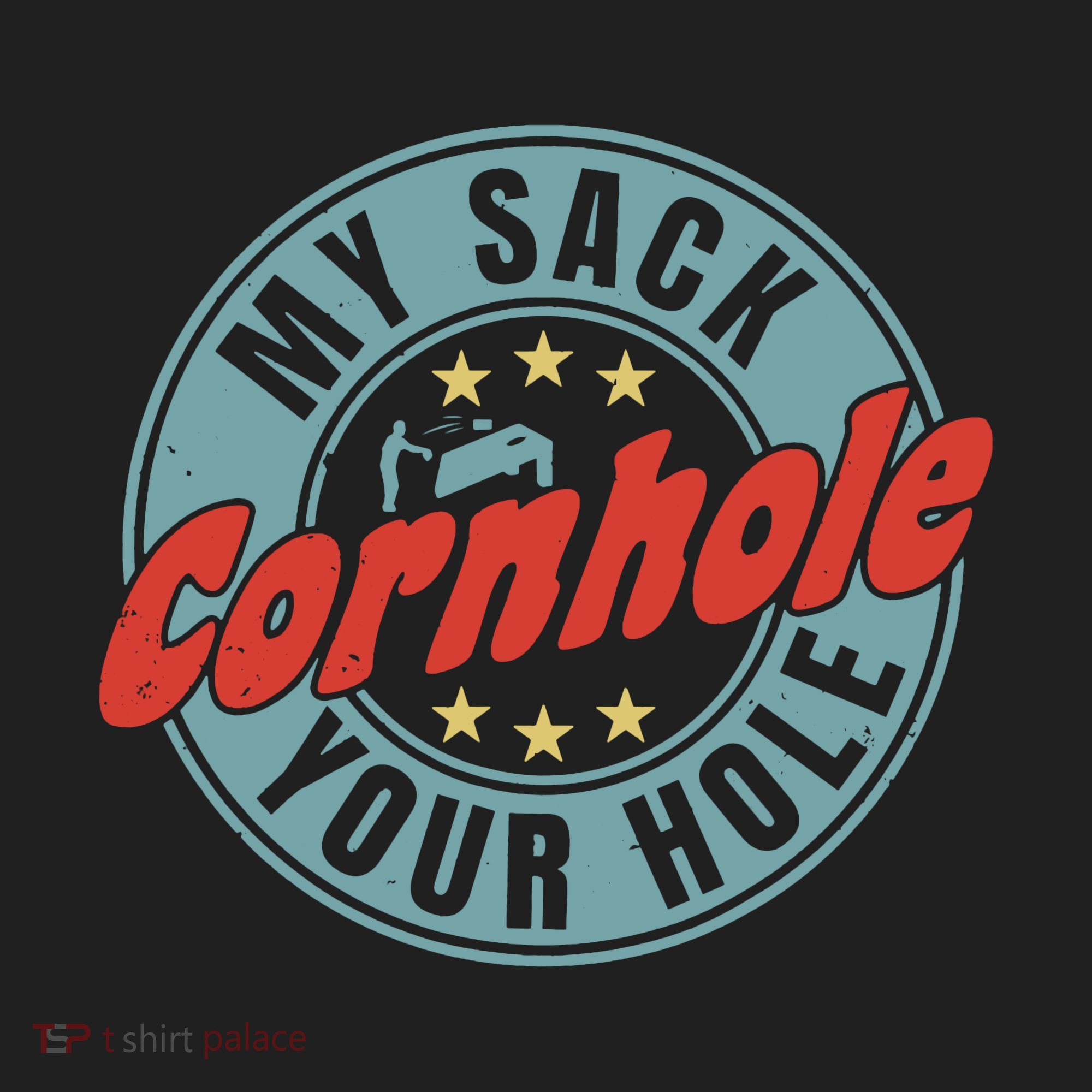 Cornhole Funny My Sack Your Hole Golf Towel