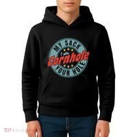 Cornhole Funny My Sack Your Hole Kids Hoodie thumb 4
