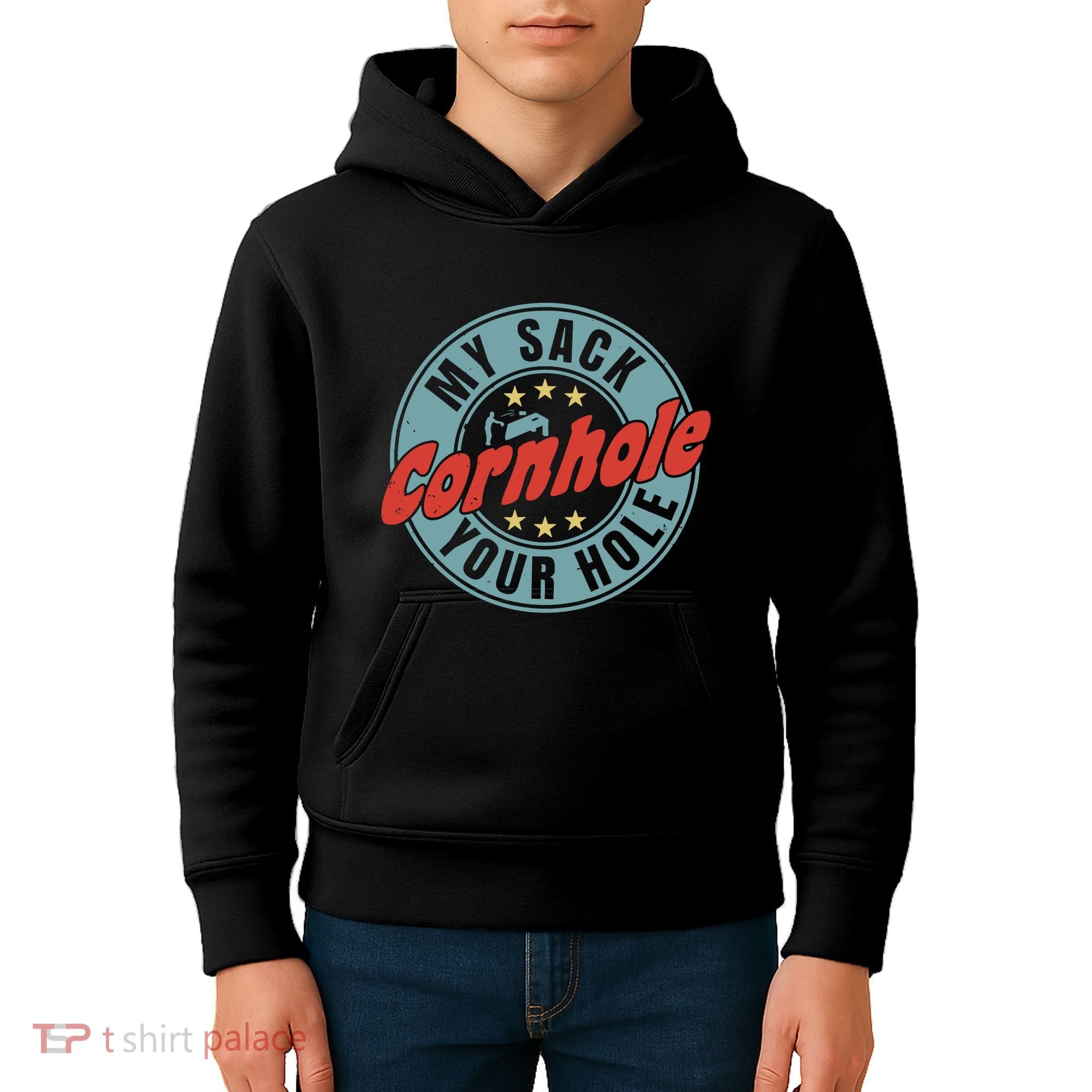 Cornhole Funny My Sack Your Hole Kids Hoodie