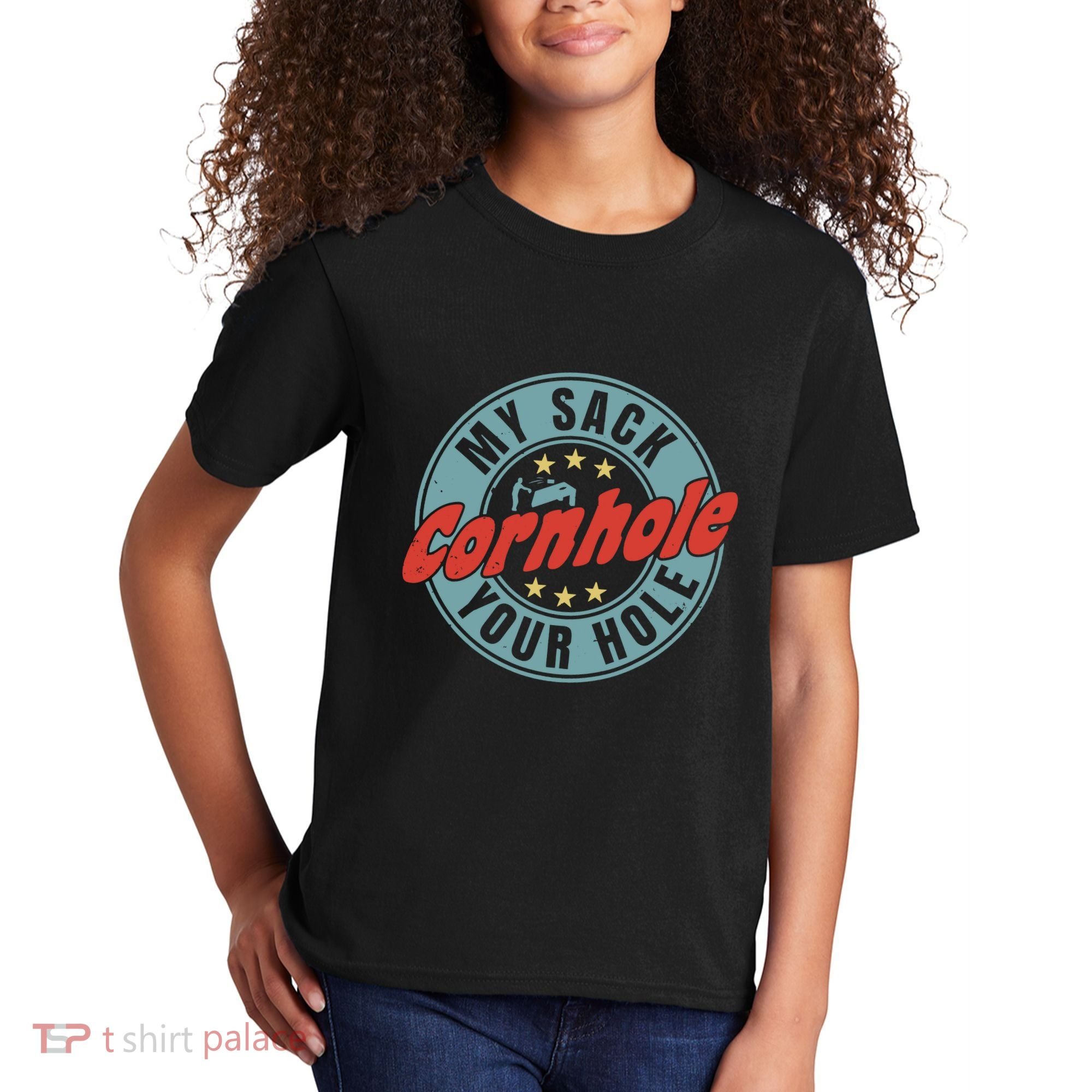 Cornhole Funny My Sack Your Hole Kids T-Shirt