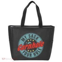 Cornhole Funny My Sack Your Hole Tote Bag thumb 0
