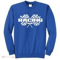 Checker Flag Motorsports Auto Car Racing Flag Funny Gift Sweatshirt thumb 0