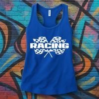 Checker Flag Motorsports Auto Car Racing Flag Funny Gift Women's Tank Top thumb 3