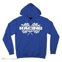 Checker Flag Motorsports Auto Car Racing Flag Funny Gift Tall Hoodie thumb 0