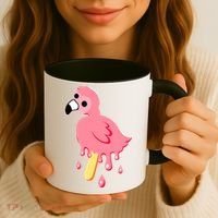 Cute Flamingo Merch Mrflimflam Bird Popsicle Ice Cream Day Gift Coffee Mug thumb 3