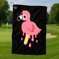 Cute Flamingo Merch Mrflimflam Bird Popsicle Ice Cream Day Gift Golf Towel thumb 1