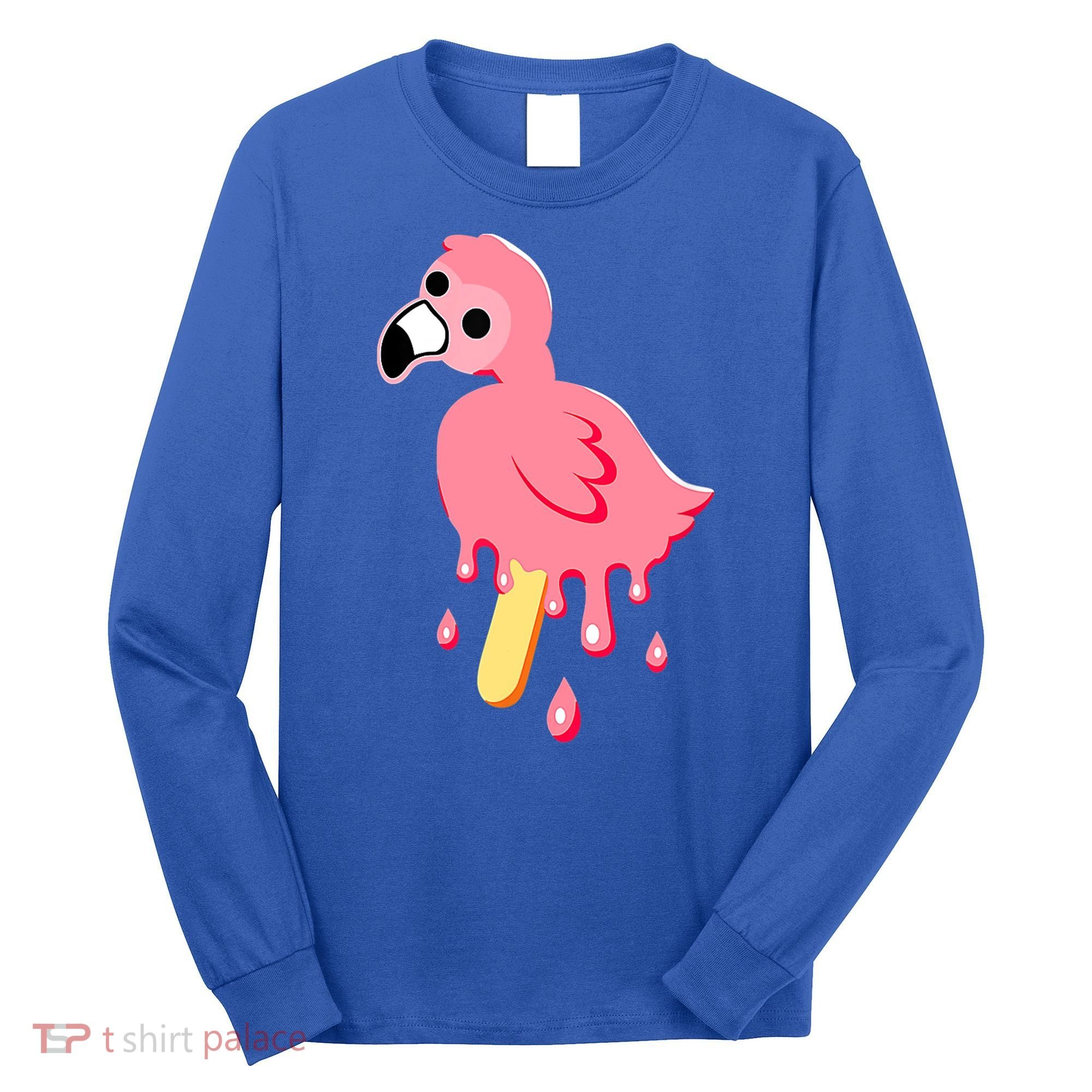 Cute Flamingo Merch Mrflimflam Bird Popsicle Ice Cream Day Gift Long Sleeve Shirt
