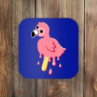 Cute Flamingo Merch Mrflimflam Bird Popsicle Ice Cream Day Gift Coaster