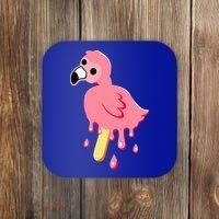 Cute Flamingo Merch Mrflimflam Bird Popsicle Ice Cream Day Gift Coaster thumb 0