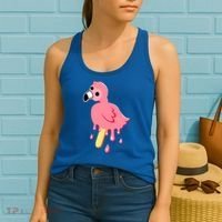 Cute Flamingo Merch Mrflimflam Bird Popsicle Ice Cream Day Gift Women's Tank Top thumb 2
