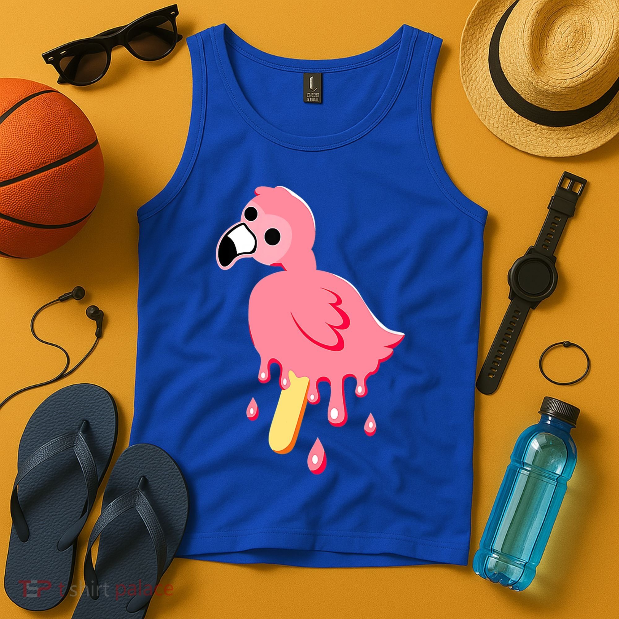 Cute Flamingo Merch Mrflimflam Bird Popsicle Ice Cream Day Gift Tank Top