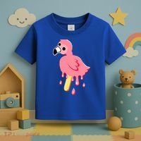 Cute Flamingo Merch Mrflimflam Bird Popsicle Ice Cream Day Gift Toddler T-Shirt thumb 3