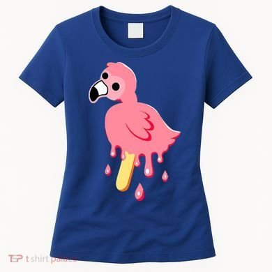 Cute Flamingo Merch Mrflimflam Bird Popsicle Ice Cream Day Gift Women's T-Shirt