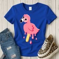 Cute Flamingo Merch Mrflimflam Bird Popsicle Ice Cream Day Gift Women's T-Shirt thumb 3