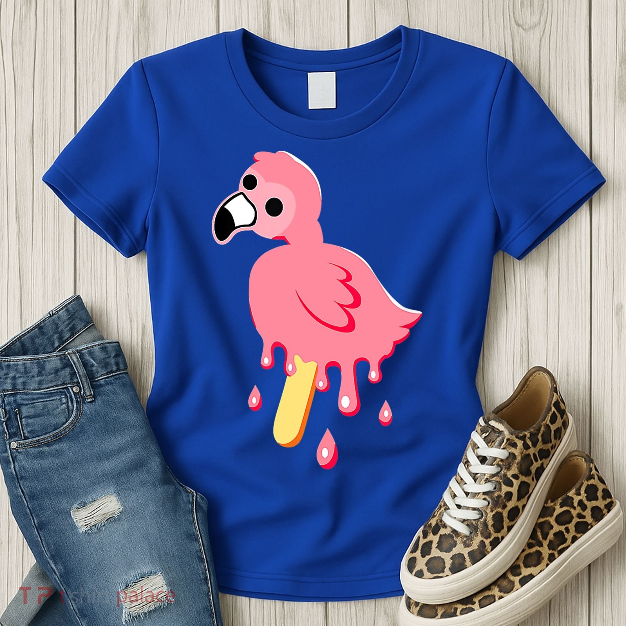 Cute Flamingo Merch Mrflimflam Bird Popsicle Ice Cream Day Gift Women's T-Shirt