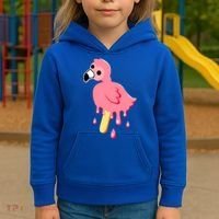 Cute Flamingo Merch Mrflimflam Bird Popsicle Ice Cream Day Gift Kids Hoodie thumb 3