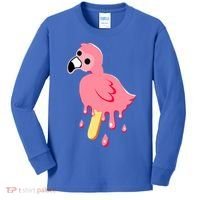 Cute Flamingo Merch Mrflimflam Bird Popsicle Ice Cream Day Gift Kids Long Sleeve Shirt thumb 0