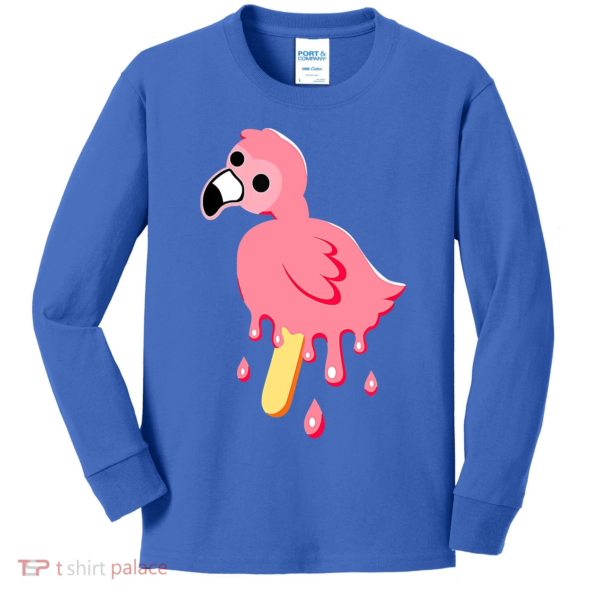 Cute Flamingo Merch Mrflimflam Bird Popsicle Ice Cream Day Gift Kids Long Sleeve Shirt
