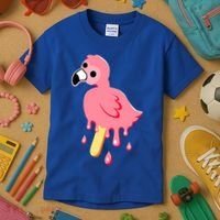 Cute Flamingo Merch Mrflimflam Bird Popsicle Ice Cream Day Gift Kids T-Shirt thumb 3