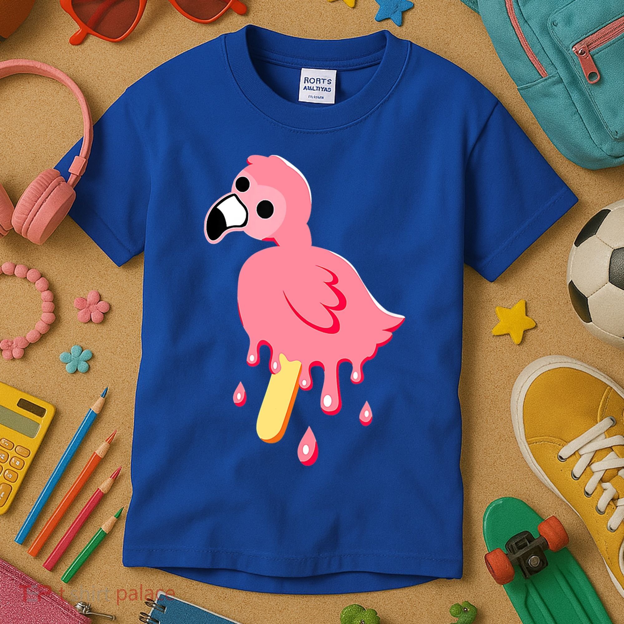 Cute Flamingo Merch Mrflimflam Bird Popsicle Ice Cream Day Gift Kids T-Shirt