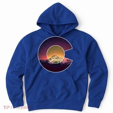 Colorado Flag Mountain Sky And Stars Graphic Design Gift Hoodie