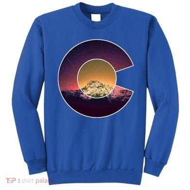 Colorado Flag Mountain Sky And Stars Graphic Design Gift Sweatshirt