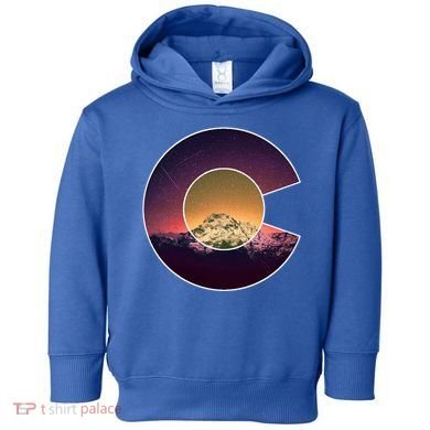Colorado Flag Mountain Sky And Stars Graphic Design Gift Toddler Hoodie