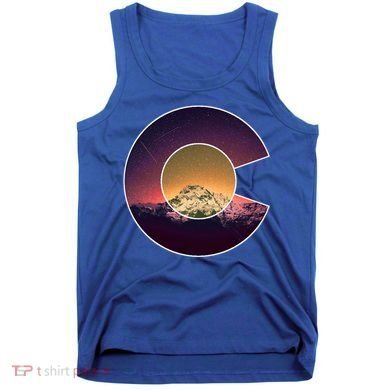 Colorado Flag Mountain Sky And Stars Graphic Design Gift Tank Top