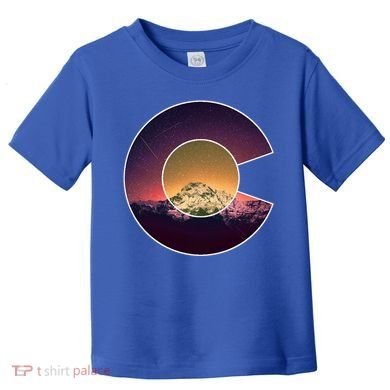 Colorado Flag Mountain Sky And Stars Graphic Design Gift Toddler T-Shirt