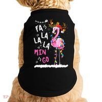 Christmas Fa-La-La Mingo Flamingo With Christmas Lights Doggie Tank thumb 0