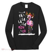 Christmas Fa-La-La Mingo Flamingo With Christmas Lights Long Sleeve Shirt thumb 0
