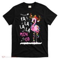 Christmas Fa-La-La Mingo Flamingo With Christmas Lights T-Shirt thumb 0