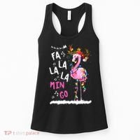 Christmas Fa-La-La Mingo Flamingo With Christmas Lights Women's Tank Top thumb 0