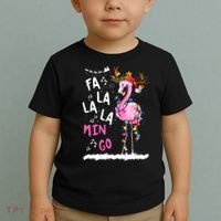 Christmas Fa-La-La Mingo Flamingo With Christmas Lights Toddler T-Shirt thumb 2