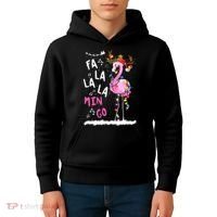 Christmas Fa-La-La Mingo Flamingo With Christmas Lights Kids Hoodie thumb 4