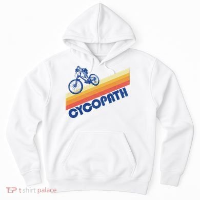 Cycopath! Funny Mountain Biking Vintage Retro 80s Hoodie
