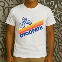 Cycopath! Funny Mountain Biking Vintage Retro 80s T-Shirt thumb 3