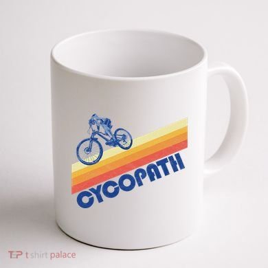 Cycopath! Funny Mountain Biking Vintage Retro 80s Coffee Mug back
