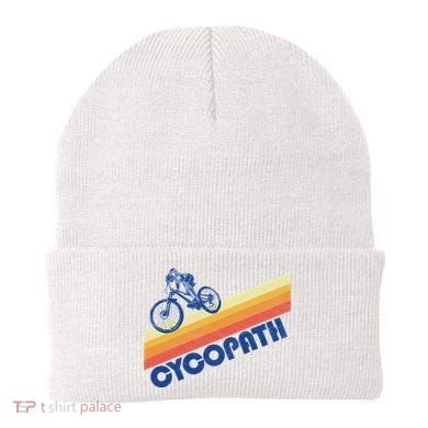 Cycopath! Funny Mountain Biking Vintage Retro 80s Beanie
