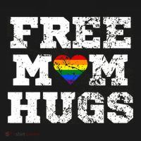 Classic Free Mom Hugs Free Mom Hugs Rainbow Pride Gift USA-Made Doggie Bandana thumb 2