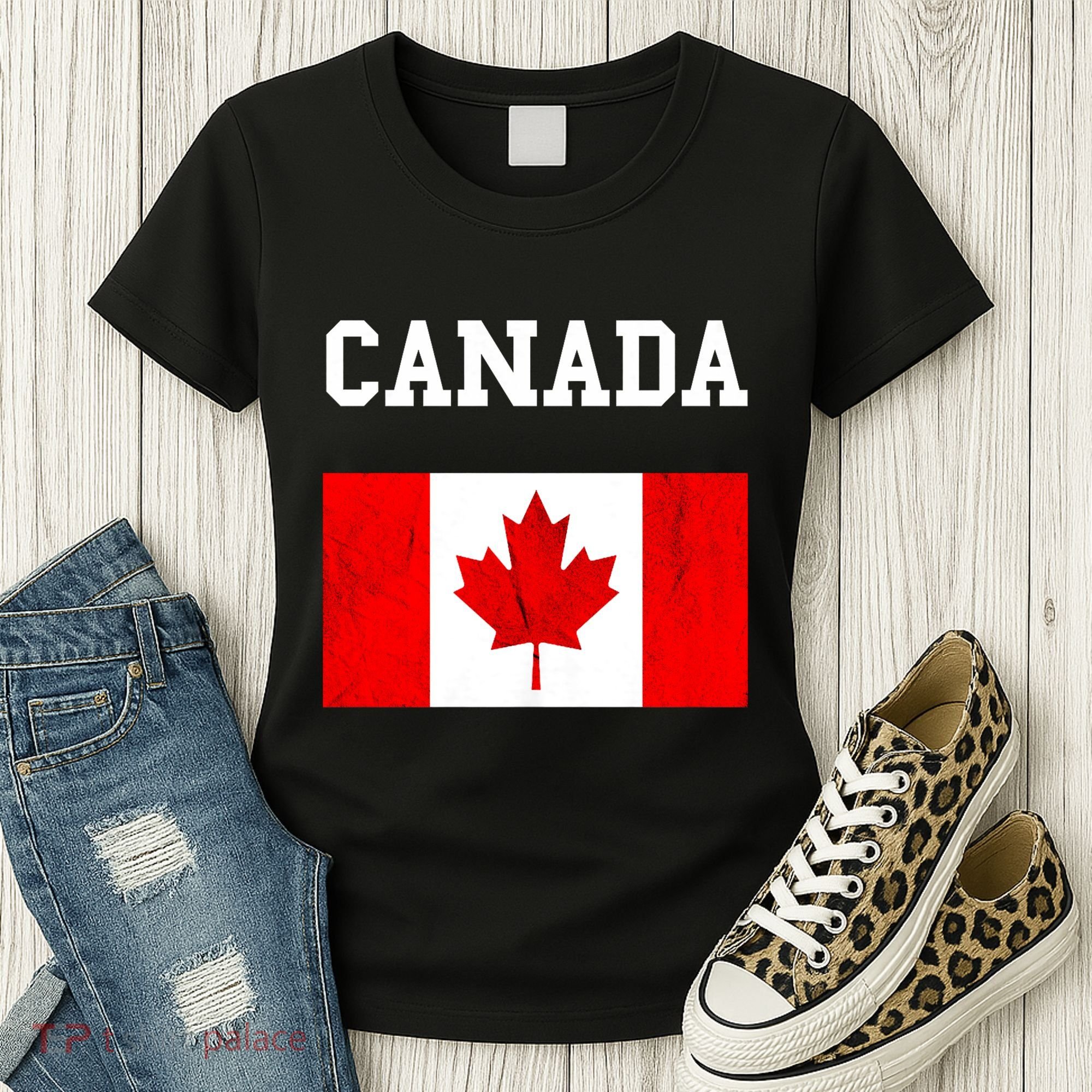 Canadian Flag Maple Leaf Canadian Flag Women's T-Shirt