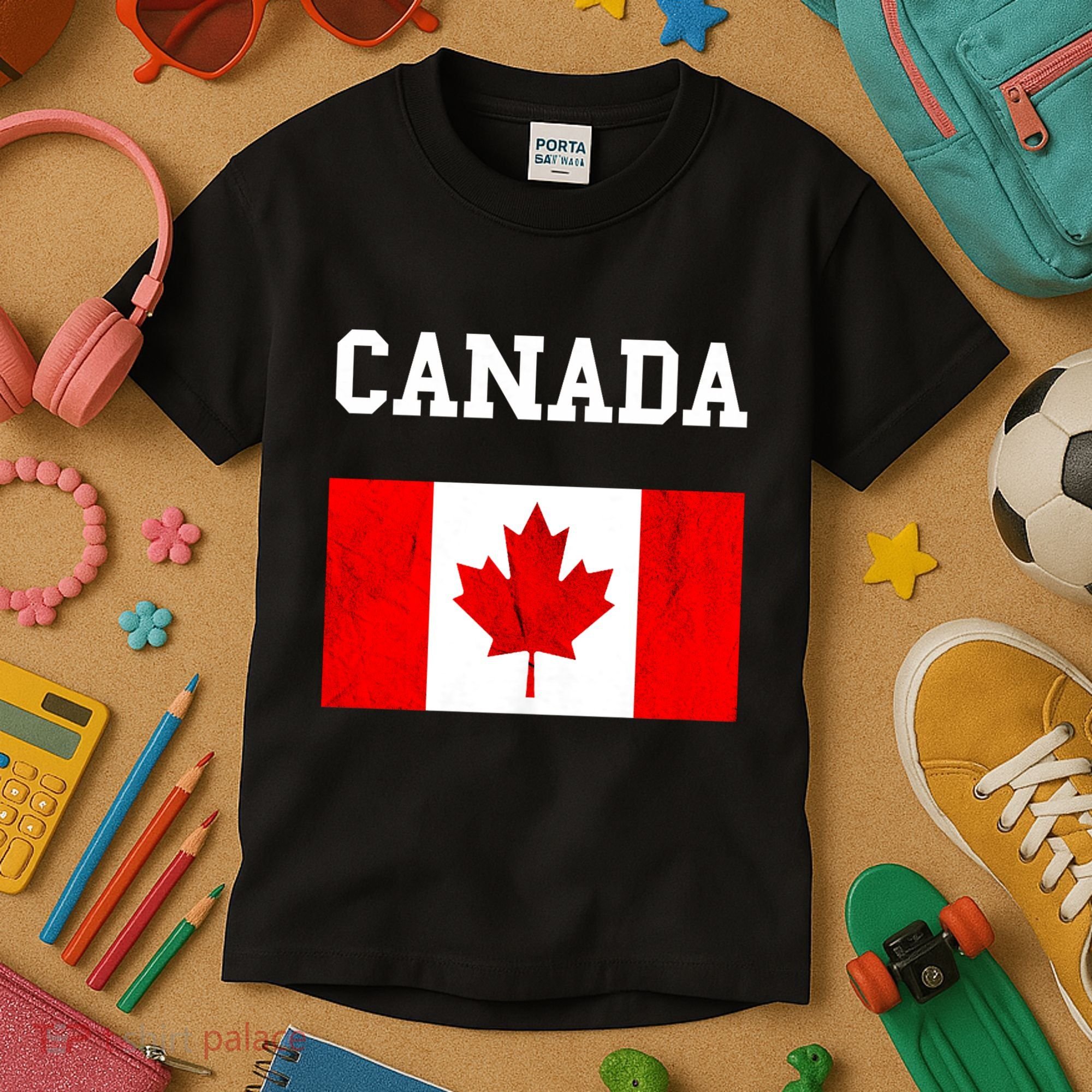 Canadian Flag Maple Leaf Canadian Flag Kids T-Shirt