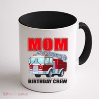 Cute Funny Mom Birthday Crew Firetruck Coffee Mug thumb 1