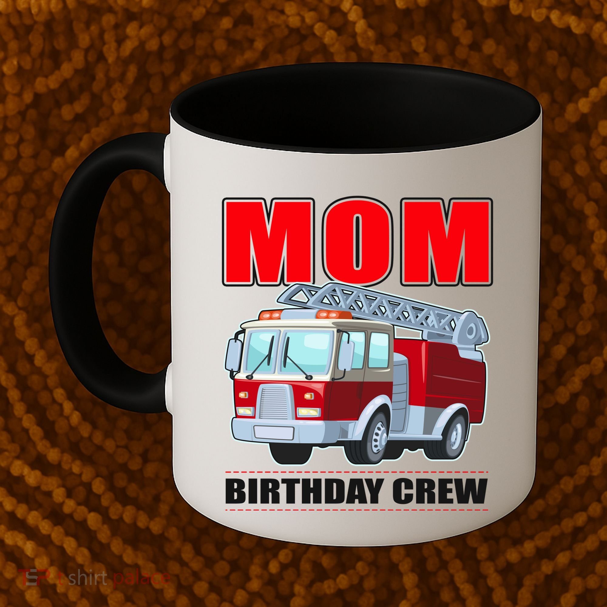 Cute Funny Mom Birthday Crew Firetruck Coffee Mug