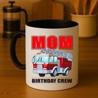 Cute Funny Mom Birthday Crew Firetruck Coffee Mug thumb 4