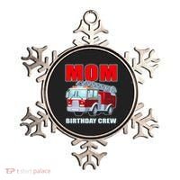 Cute Funny Mom Birthday Crew Firetruck Ornament thumb 0